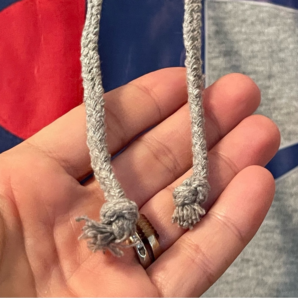 Champion Heather Gray Hoodie with Blue and Red Emblem - Picture 5 of 7